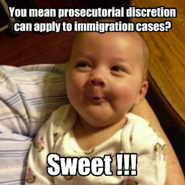 You mean prosecutorial discretion can apply to immigration cases